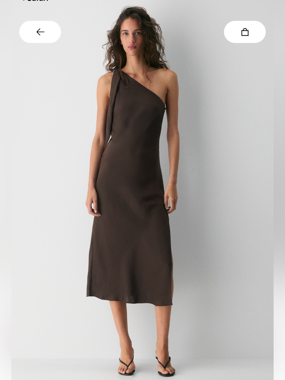 Aritzia Champagne Satin Dress